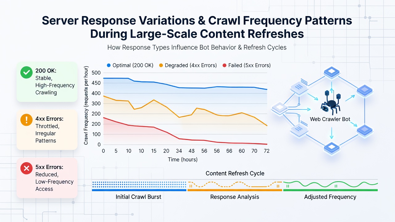 Graph showing crawl frequency changes during content refresh periods